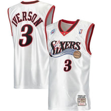 Load image into Gallery viewer, 3-Allen Iverson Philadelphia 76ers 2001 Hardwood Classics Jersey - White