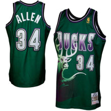 Load image into Gallery viewer, 34-Mitchell &amp; Ness Ray Allen Milwaukee Bucks 1996-1997 Hardwood Classics Throwback Jersey - Green