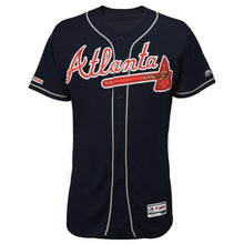 Load image into Gallery viewer, Brian McCann Atlanta Braves Majestic Alternate Collection Flex Base Player Jersey – Navy/Scarlet