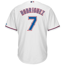 Load image into Gallery viewer, Ivan Rodriguez Texas Rangers Majestic Home Official Cool Base Player Jersey - White