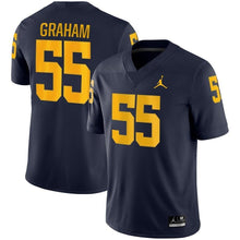 Load image into Gallery viewer, Brandon Graham Michigan Wolverines Jordan Brand Game Jersey – Navy