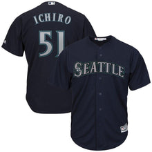 Load image into Gallery viewer, Ichiro Suzuki Seattle Mariners Majestic Official Cool Base Player Jersey – Navy