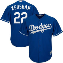 Load image into Gallery viewer, Clayton Kershaw Los Angeles Dodgers Majestic Cool Base Player Jersey - White/Royal