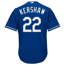 Load image into Gallery viewer, Clayton Kershaw Los Angeles Dodgers Majestic Cool Base Player Jersey - White/Royal