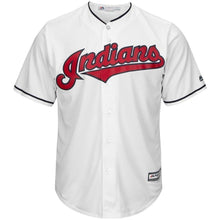 Load image into Gallery viewer, Francisco Lindor Cleveland Indians Majestic Home Big &amp; Tall Cool Base Player Jersey - White
