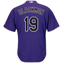 Load image into Gallery viewer, Charlie Blackmon Colorado Rockies Majestic Alternate Official Cool Base Player Jersey - Purple/White