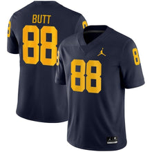 Load image into Gallery viewer, Jake Butt Michigan Wolverines Jordan Brand Game Jersey – Navy
