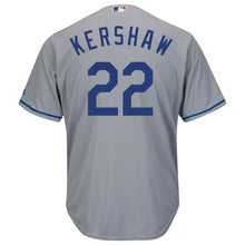 Load image into Gallery viewer, Clayton Kershaw Los Angeles Dodgers Majestic Cool Base Player Jersey - White/Grey