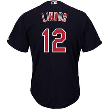 Load image into Gallery viewer, Francisco Lindor Cleveland Indians Majestic Home Big &amp; Tall Cool Base Player Jersey - White