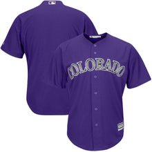 Load image into Gallery viewer, Colorado Rockies Majestic Alternate Official Cool Base Team Replica Jersey - Purple/White