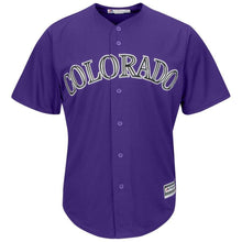 Load image into Gallery viewer, Colorado Rockies Majestic Alternate Official Cool Base Team Replica Jersey - Purple/White
