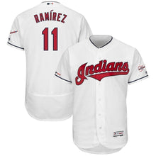 Load image into Gallery viewer, Jose Ramirez Cleveland Indians Majestic Home 2019 All-Star Game Patch Flex Base Player Jersey – White/Scarlet