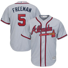 Load image into Gallery viewer, Freddie Freeman Atlanta Braves Majestic Official Cool Base Player Jersey – Gray/Red