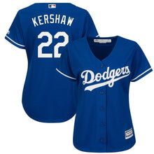 Load image into Gallery viewer, Clayton Kershaw Los Angeles Dodgers Majestic Women's Cool Base Player Jersey - White/Royal