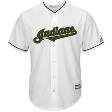 Load image into Gallery viewer, Francisco Lindor Cleveland Indians Majestic 2018 Memorial Day Cool Base Player Jersey - White