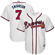 Load image into Gallery viewer, Dansby Swanson Atlanta Braves Majestic Home Official Cool Base Replica Player Jersey - White