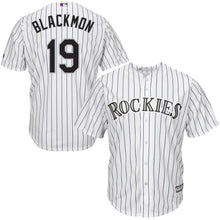 Load image into Gallery viewer, Charlie Blackmon Colorado Rockies Majestic Cool Base Player Jersey - White/Purple