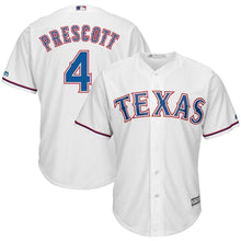 Load image into Gallery viewer, Dak Prescott Texas Rangers Majestic NFL x MLB Crossover Cool Base Player Jersey - White