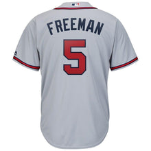 Load image into Gallery viewer, Freddie Freeman Atlanta Braves Majestic Official Cool Base Player Jersey – Gray/Red