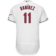Load image into Gallery viewer, Jose Ramirez Cleveland Indians Majestic Home 2019 All-Star Game Patch Flex Base Player Jersey – White/Scarlet