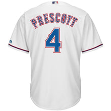 Load image into Gallery viewer, Dak Prescott Texas Rangers Majestic NFL x MLB Crossover Cool Base Player Jersey - White