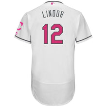 Load image into Gallery viewer, Francisco Lindor Cleveland Indians Majestic Mother's Day Flex Base Jersey - White