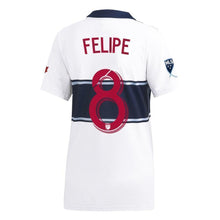 Load image into Gallery viewer, Felipe Campanholi Martins Vancouver Whitecaps FC Women's 2019 Hoop Player Jersey – White