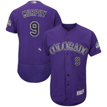 Load image into Gallery viewer, Daniel Murphy Colorado Rockies Majestic Home Flex Base Collection Player Jersey – White/Purple