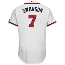 Load image into Gallery viewer, Dansby Swanson Atlanta Braves Majestic Home Flex Base Collection Player Jersey - White/Scarlet