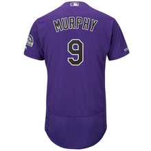 Load image into Gallery viewer, Daniel Murphy Colorado Rockies Majestic Home Flex Base Collection Player Jersey – White/Purple