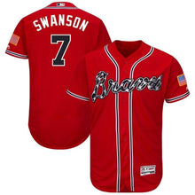 Load image into Gallery viewer, Dansby Swanson Atlanta Braves Majestic Home Flex Base Collection Player Jersey - White/Scarlet