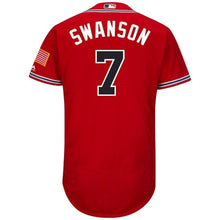Load image into Gallery viewer, Dansby Swanson Atlanta Braves Majestic Home Flex Base Collection Player Jersey - White/Scarlet
