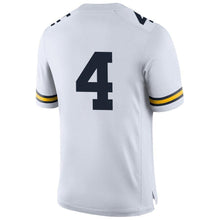 Load image into Gallery viewer, #4 Michigan Wolverines Jordan Brand Football Jersey - White