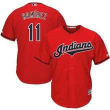 Load image into Gallery viewer, Jose Ramirez Cleveland Indians Majestic Alternate 2019 Cool Base Player Jersey – Scarlet