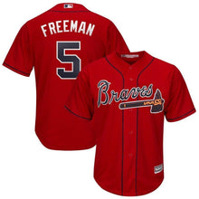 Load image into Gallery viewer, Freddie Freeman Atlanta Braves Majestic Official Cool Base Player Jersey – Gray/Red