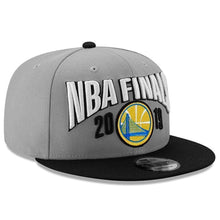 Load image into Gallery viewer, Golden State Warriors New Era 2019 Western Conference Champions Locker Room 9FIFTY Snapback Adjustable Hat – Graphite/Black