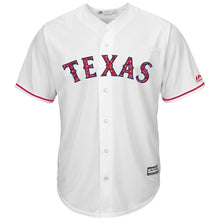Load image into Gallery viewer, Cole Hamels Texas Rangers Majestic 2017 Stars &amp; Stripes Cool Base Player Jersey - White