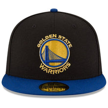 Load image into Gallery viewer, Golden State Warriors New Era 2019 NBA Finals Bound Side Patch Two-Tone 59FIFTY Fitted Hat - Black/Royal