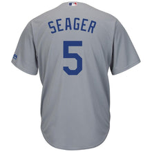 Load image into Gallery viewer, Corey Seager Los Angeles Dodgers Majestic Official Cool Base Player Jersey - White/Grey