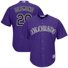 Load image into Gallery viewer, Ian Desmond Colorado Rockies Majestic Cool Base Alternate Player Jersey - Purple