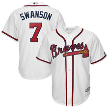 Load image into Gallery viewer, Dansby Swanson Atlanta Braves Majestic 2019 Home Official Cool Base Player Jersey - White