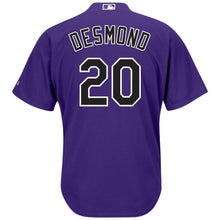 Load image into Gallery viewer, Ian Desmond Colorado Rockies Majestic Cool Base Alternate Player Jersey - Purple