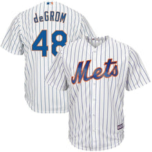 Load image into Gallery viewer, Jacob deGrom New York Mets Majestic Cool Base Player Jersey - White/Royal