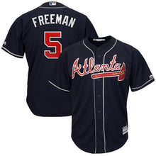Load image into Gallery viewer, Freddie Freeman Atlanta Braves Majestic 2019 Alternate Official Cool Base Player Jersey - Navy/White