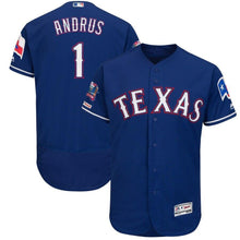 Load image into Gallery viewer, Elvis Andrus Texas Rangers Majestic Alternate Collection Flex Base Player Jersey – Royal/Gray