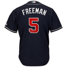 Load image into Gallery viewer, Freddie Freeman Atlanta Braves Majestic 2019 Alternate Official Cool Base Player Jersey - Navy/White
