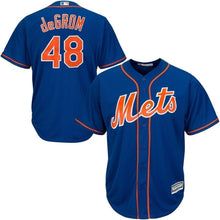 Load image into Gallery viewer, Jacob deGrom New York Mets Majestic Cool Base Player Jersey - White/Royal