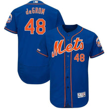 Load image into Gallery viewer, Jacob deGrom New York Mets Majestic Collection Flex Base Player Jersey – Royal/White