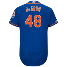 Load image into Gallery viewer, Jacob deGrom New York Mets Majestic Collection Flex Base Player Jersey – Royal/White