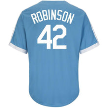 Load image into Gallery viewer, Jackie Robinson Brooklyn Dodgers Majestic Big &amp; Tall Cooperstown Collection Cool Base Replica Player Jersey - Light Blue